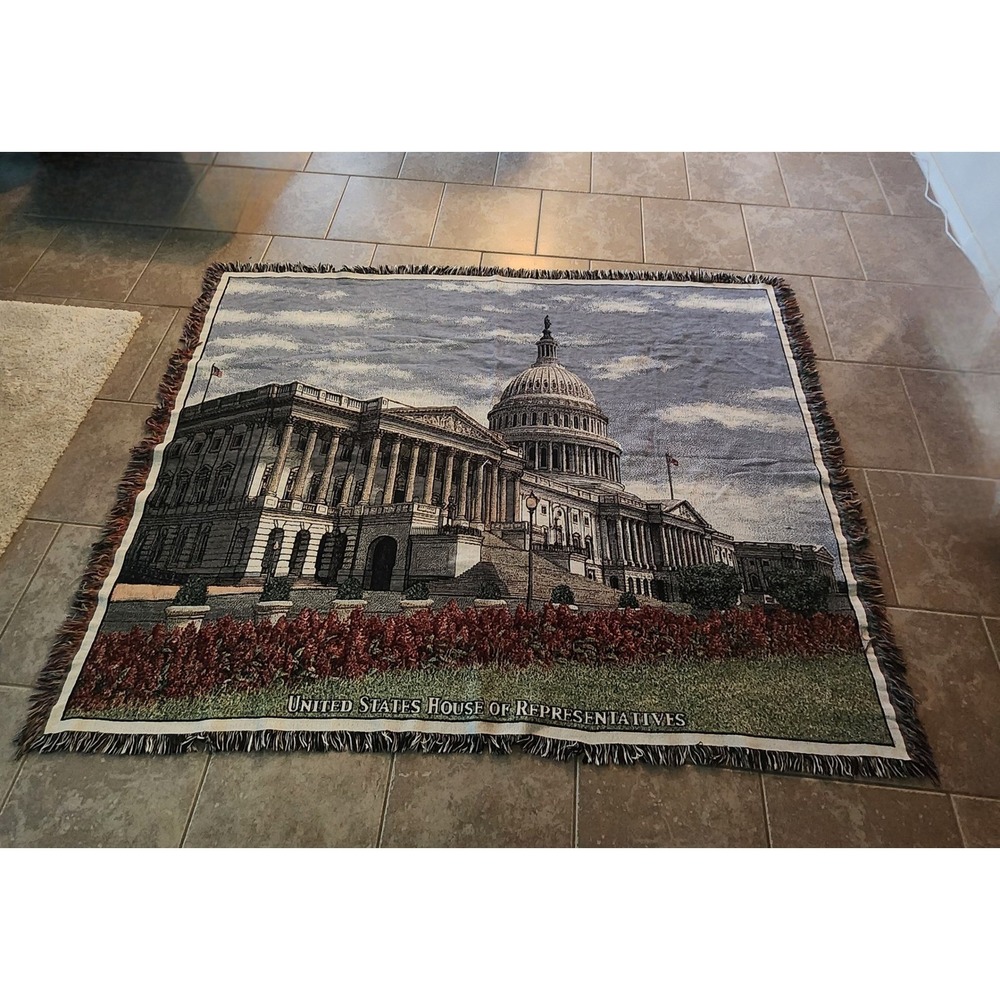 United States House of Representatives Woven Tapestry Throw‎ Blanket US Capitol